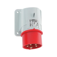 Produktbild för BALS CEE infällningstillsats H6 400V 16A 5-pol röd, fläns 84...