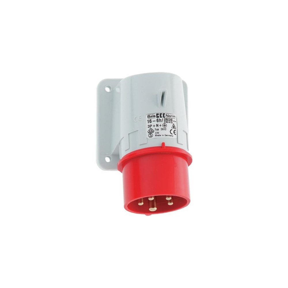 Produktbild för BALS CEE infällningstillsats H6 400V 16A 5-pol röd, fläns 84...