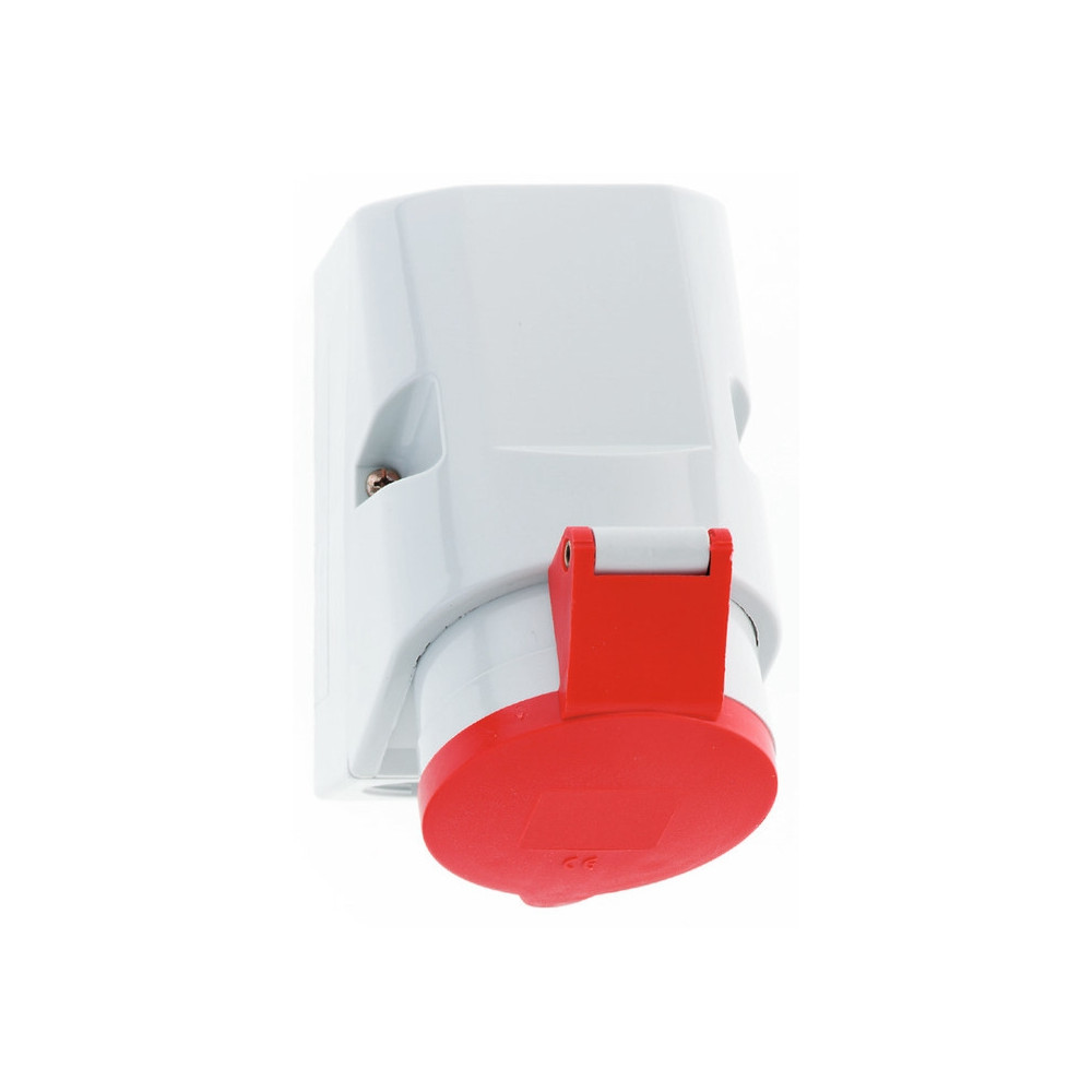 Produktbild för BALS CEE vägguttag H6 400V 32A 7-polig, röd BxH: 83x126 mm t...