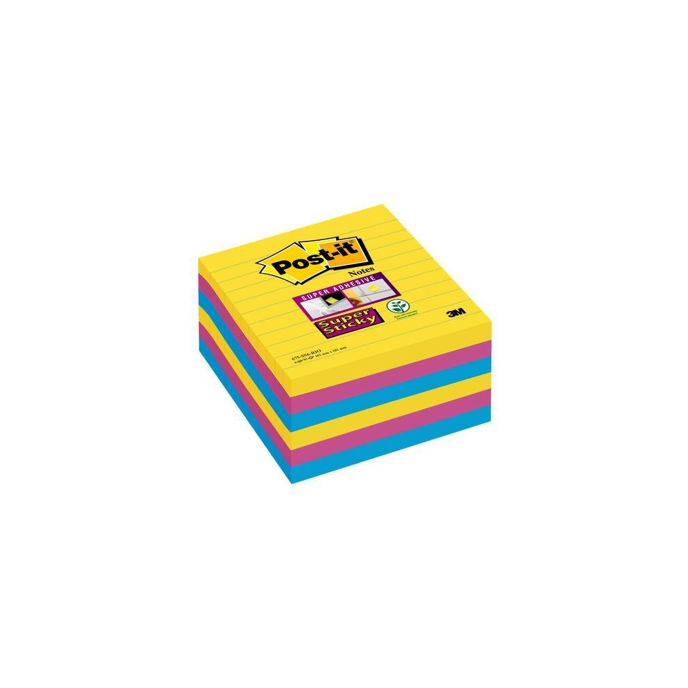 Produktbild för Post-it Super Sticky Large Notes Carnival, linjerede, 101x 1...