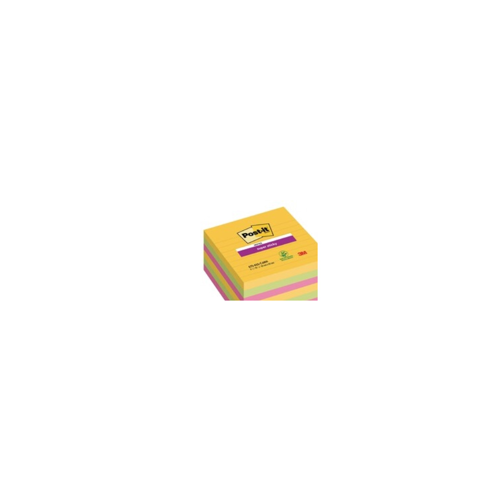 Produktbild för Post-it Super Sticky Large Notes Carnival, linjerede, 101x 1...