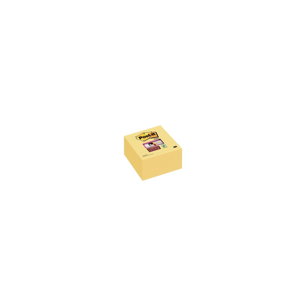 Produktbild för Post-it® Super Sticky notes 675-SS6-CY med linjer 101x101mm...