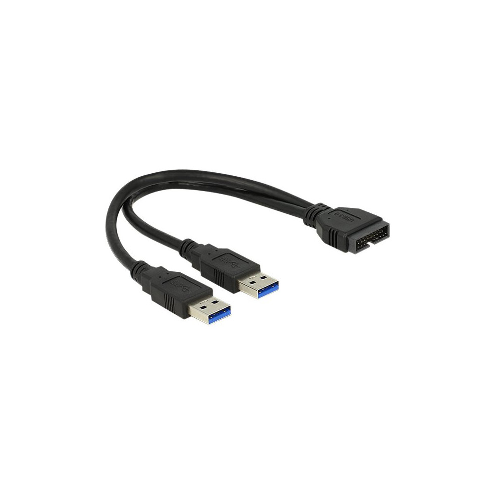 Produktbild för Delock - USB-intern till extern kabel - 19-stifts USB 3.0-kontakt till USB typ A - 25 cm