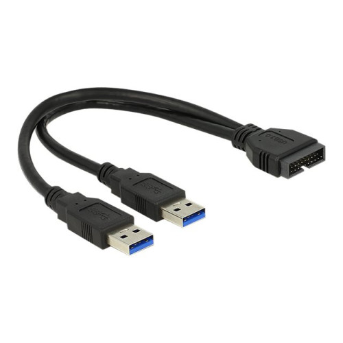 DeLOCK Delock - USB-intern till extern kabel - 19-stifts USB 3.0-kontakt till USB typ A - 25 cm