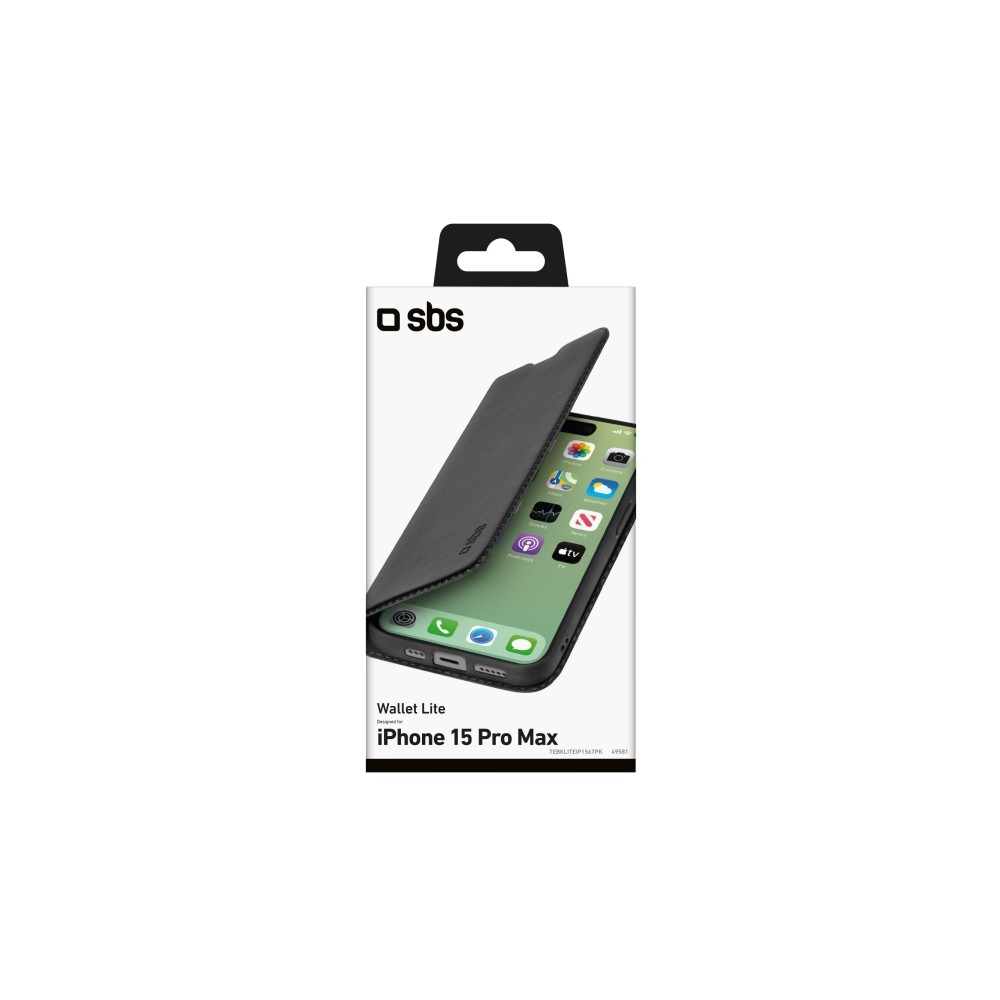 Produktbild för SBS TEBKLITEIP1567PK, Plånbok, Apple, iPhone 15 Pro Max, 17...