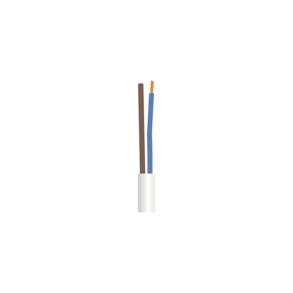 Produktbild för Jordkabel rund, PVC 3G0,75 mm² PKLJ vit 300/300V ring, kabel...
