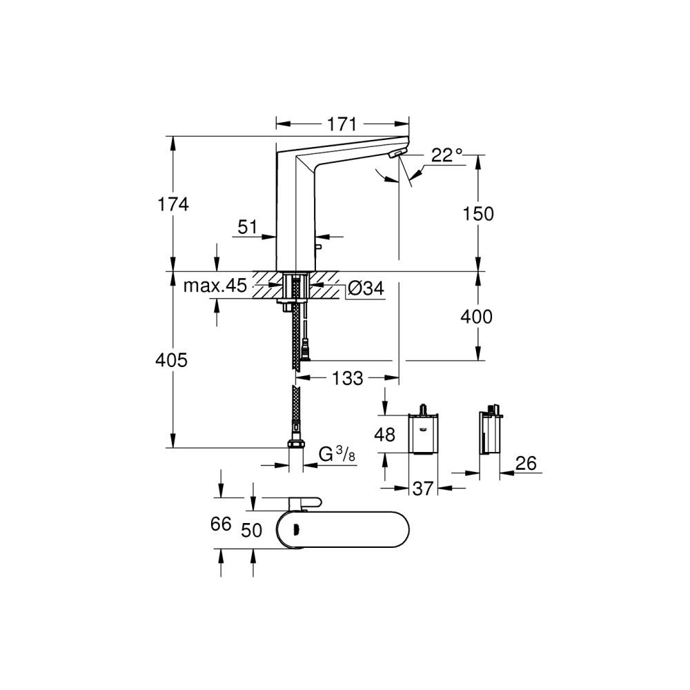 Produktbild för Grohe Eurosmart Cosmopolitan e