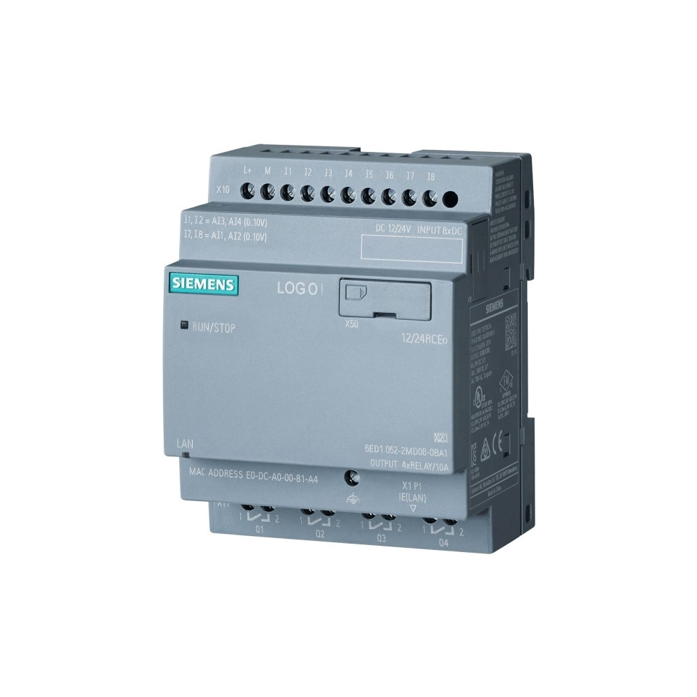 Produktbild för Siemens 6ED1052-2MD08-0BA2 PLC-styringsmodul 12 V/DC, 24 V/D...