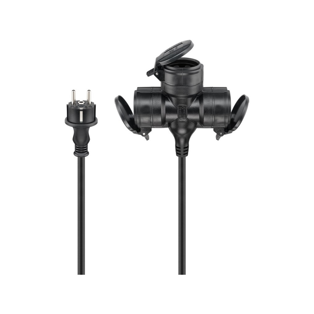 Produktbild för Goobay 65438, 10 m, Utomhus, Typ F, Type EF (CEE 7/7), Stänk...