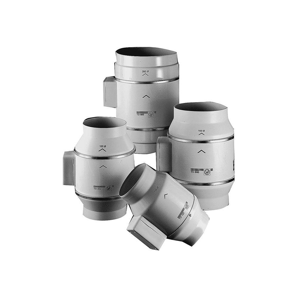 Produktbild för THERMEX kanalfläkt TD 500/160 Scandic, ø160 mm. Luftflöde 58...