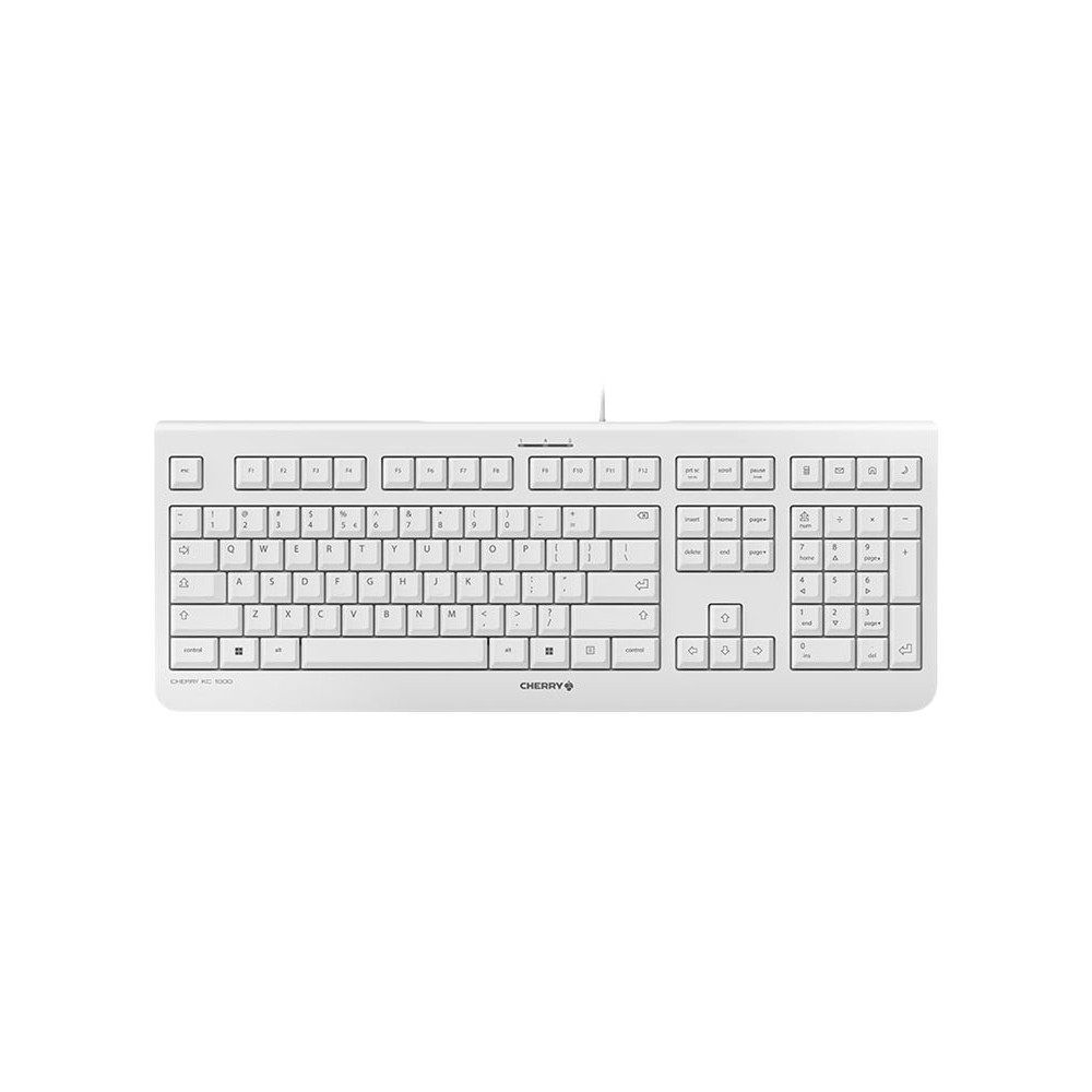 Produktbild för CHERRY KC 1000 - tangentbord - QWERTY - amerikansk - ljusgrå Inmatningsenhet