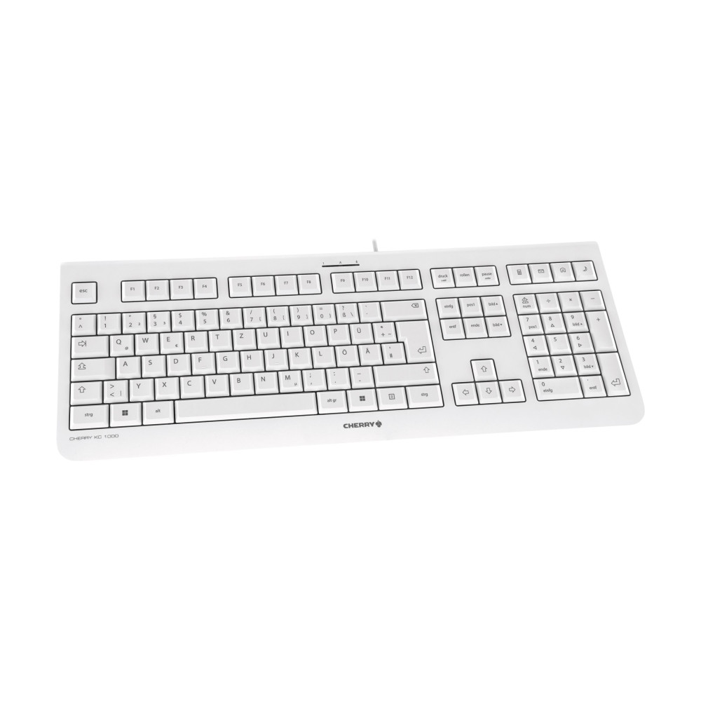 Produktbild för CHERRY KC 1000 - tangentbord - QWERTY - amerikansk - ljusgrå Inmatningsenhet