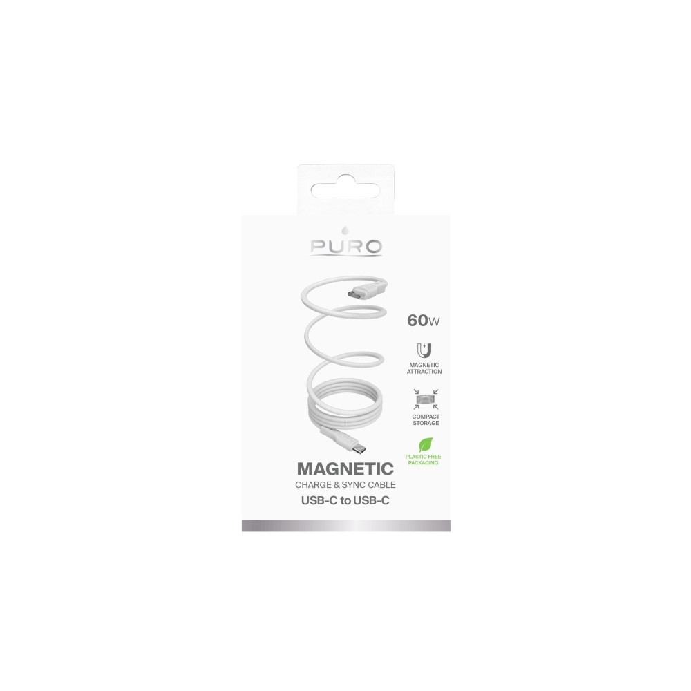 Produktbild för PURO PUCUSBCUSBCMAGWHI, 1 m, USB C, USB C, USB 3.2 Gen 2 (3....