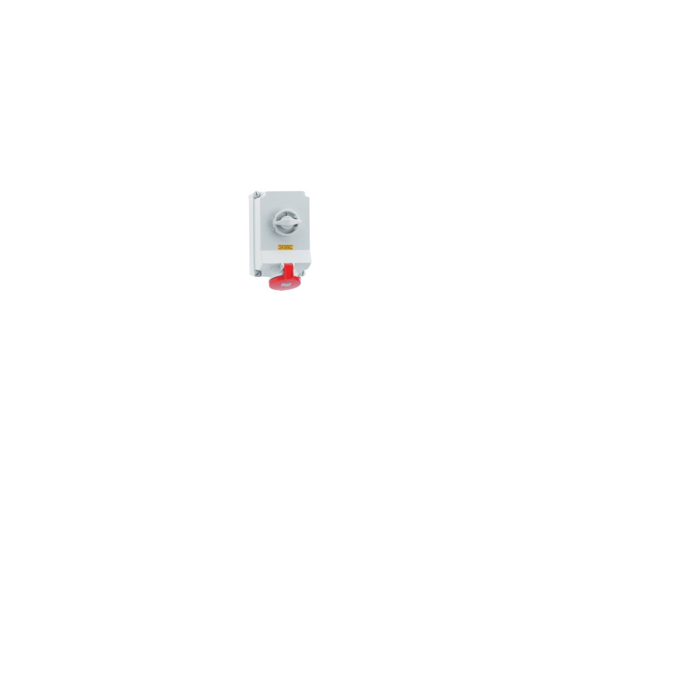 Produktbild för CEE vägguttag H6 400V 63A 5-pol, röd bredd x höjd 160x260 mm...
