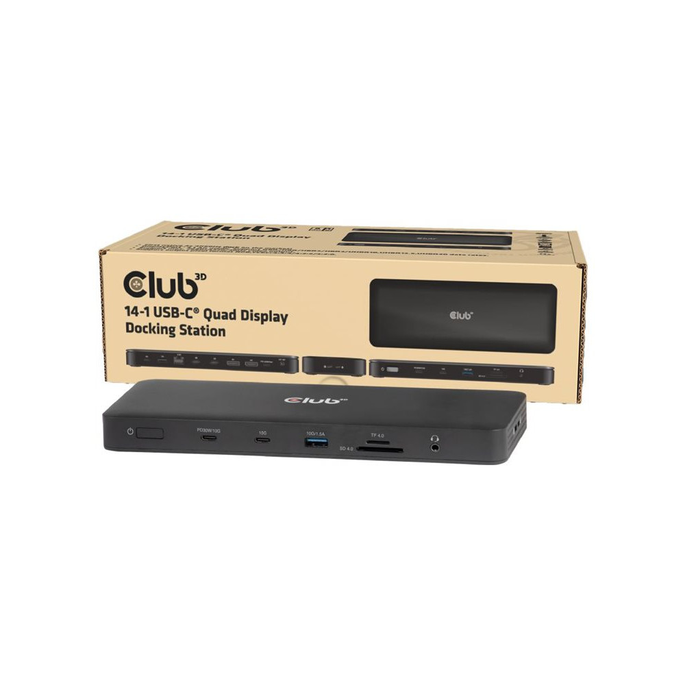 Produktbild för Club 3D 8-in-1 - dockningsstation - USB-C - HDMI, DP - 1GbE