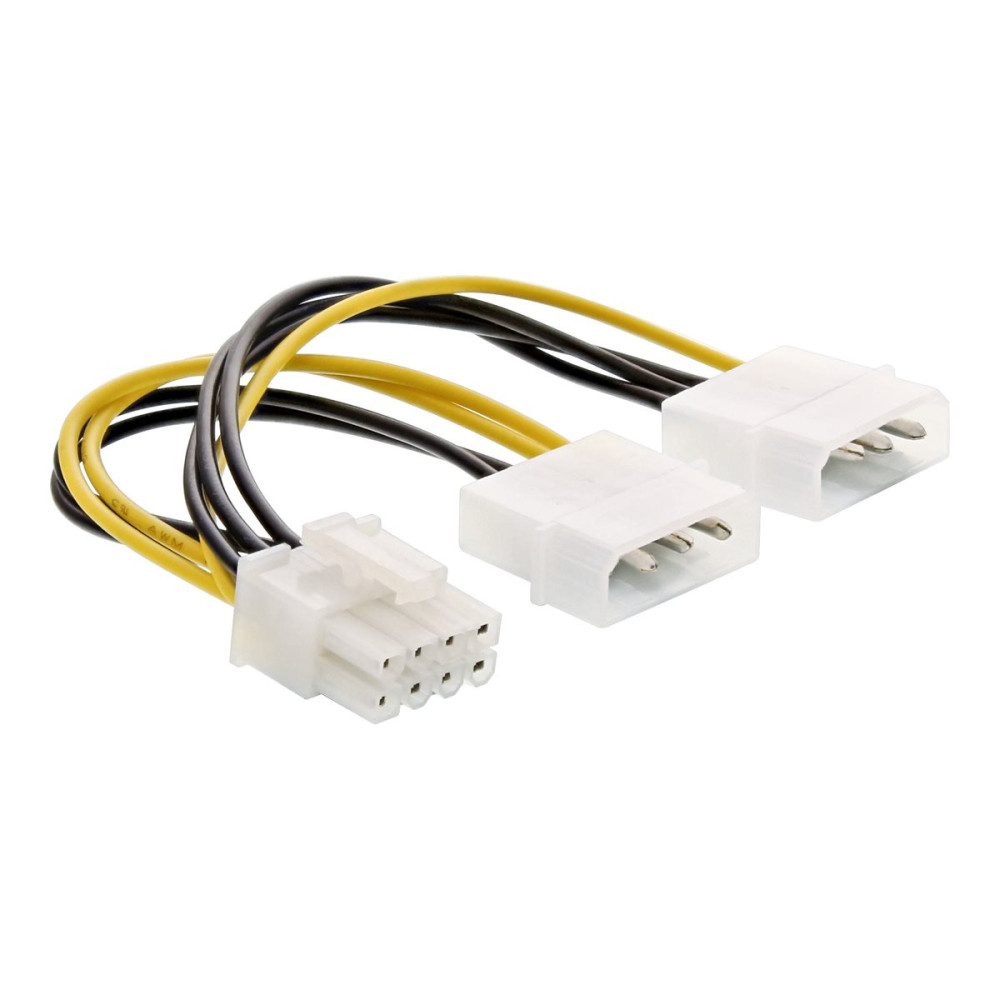 Produktbild för InLine - strömadapter - 4 pin intern effekt till 8-stifts PCIe-ström - 15 cm