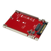 Produktbild för StarTech.com M.2 till U.2-adapter - För M.2 PCIe NVMe SSD-enheter - PCIe M.2-enhet till 2,5-tums U.2 (SFF-8639) värdadapter - M2 SSD-konverterare, röd - gränssnittsadapter - M.2 Card - U.2