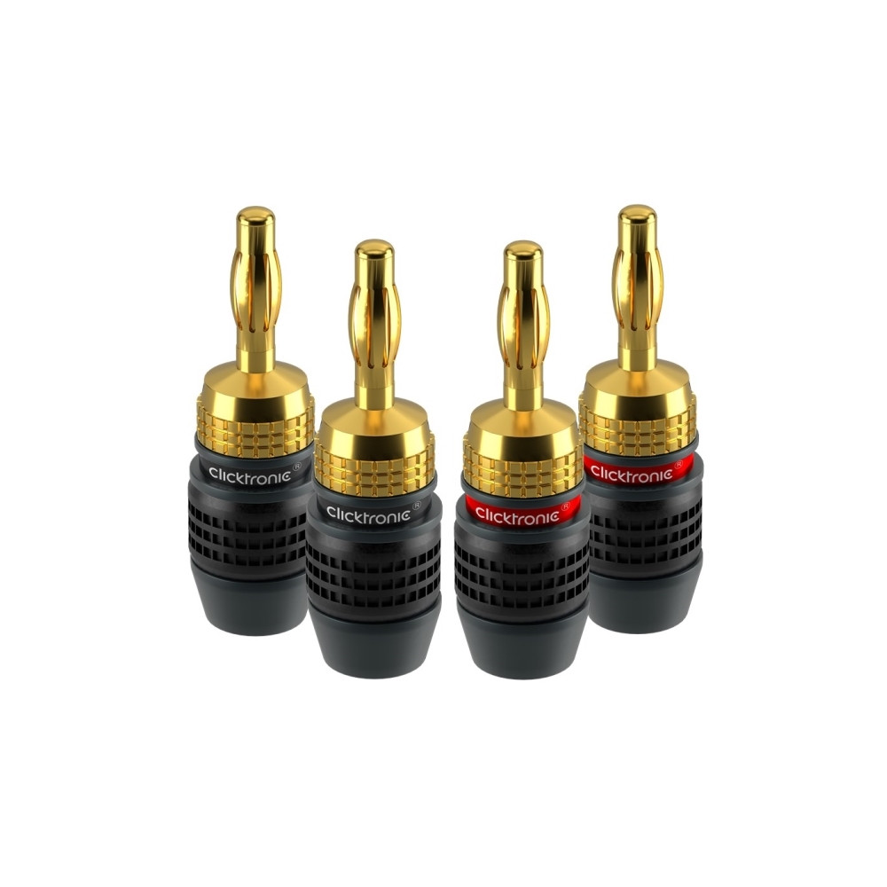 Produktbild för ClickTronic 52546, Bananplugg, guld, 152 g, -20