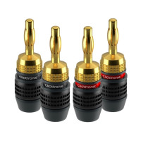 Produktbild för ClickTronic 52546, Bananplugg, guld, 152 g, -20