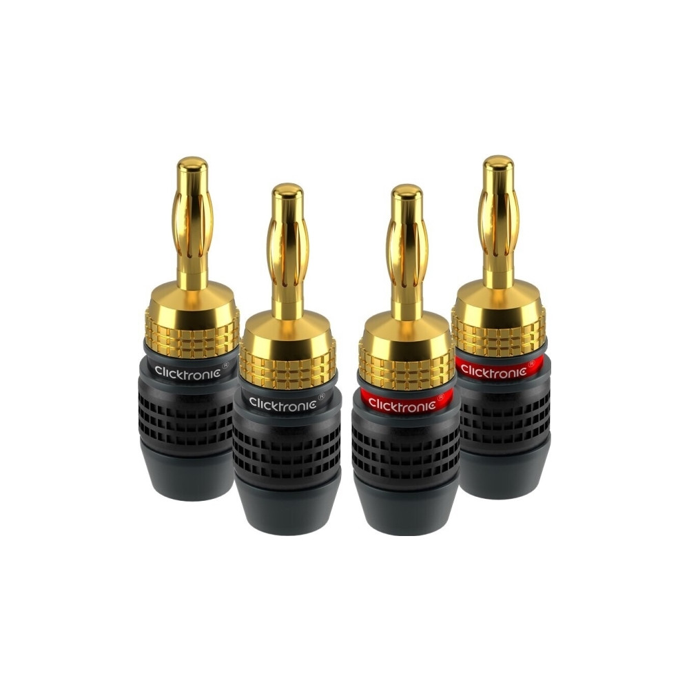 Produktbild för ClickTronic 52546, Bananplugg, guld, 152 g, -20