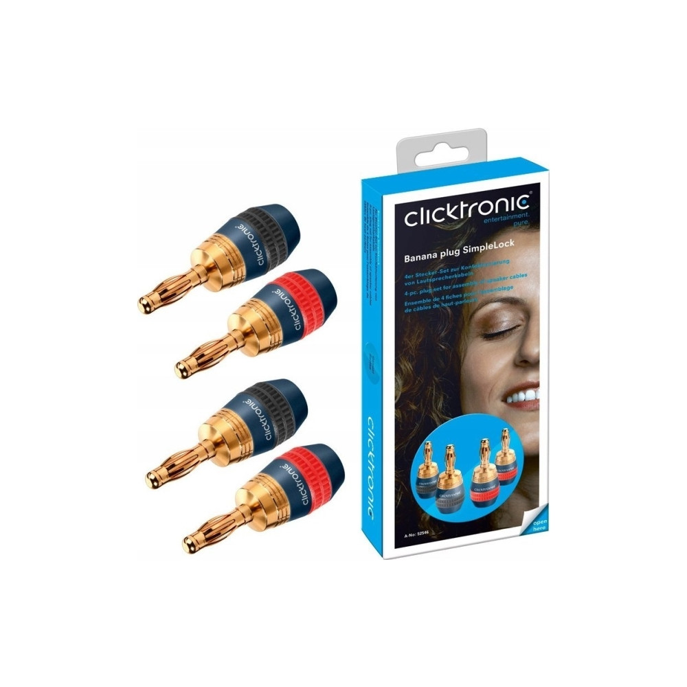 Produktbild för ClickTronic 52546, Bananplugg, guld, 152 g, -20