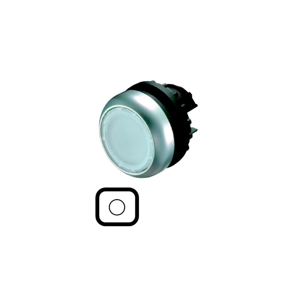Produktbild för Eaton M22-DL-W, Tryckknappsbrytare, Svart, Metallisk, Vit, I...