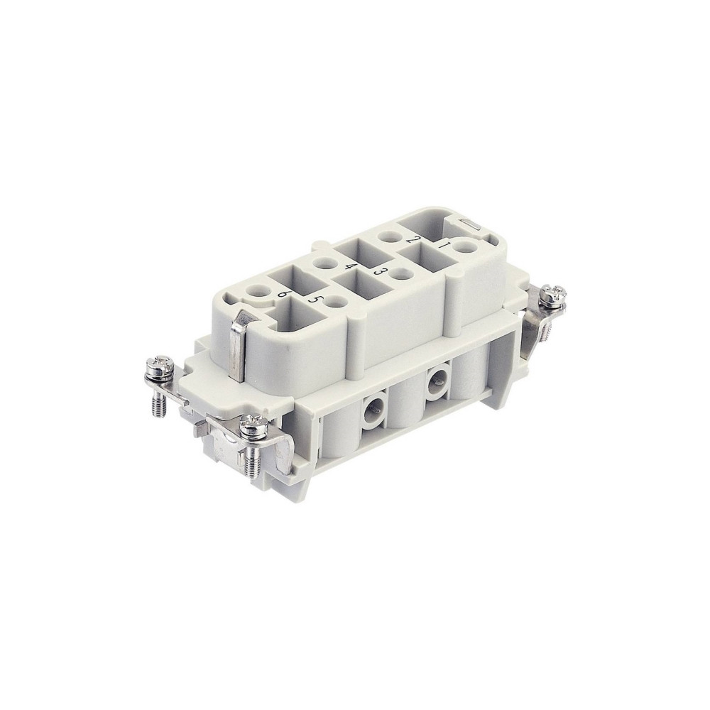 Produktbild för HARTING Han® 6 + jord HSB-honkontaktinsats typ 16B hona skru...