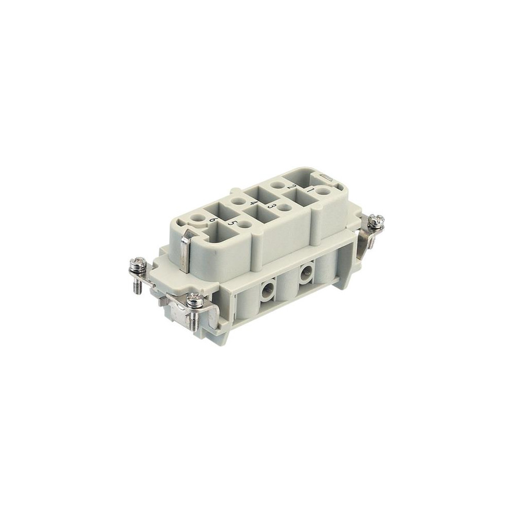 Produktbild för HARTING Han® 6 + jord HSB-honkontaktinsats typ 16B hona skru...