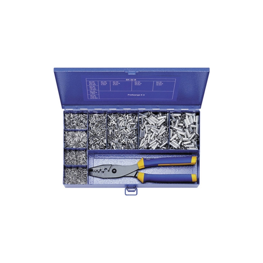Produktbild för Klauke SK32B kabelskosortiment oisolerad metall 0,75 mm², 1...