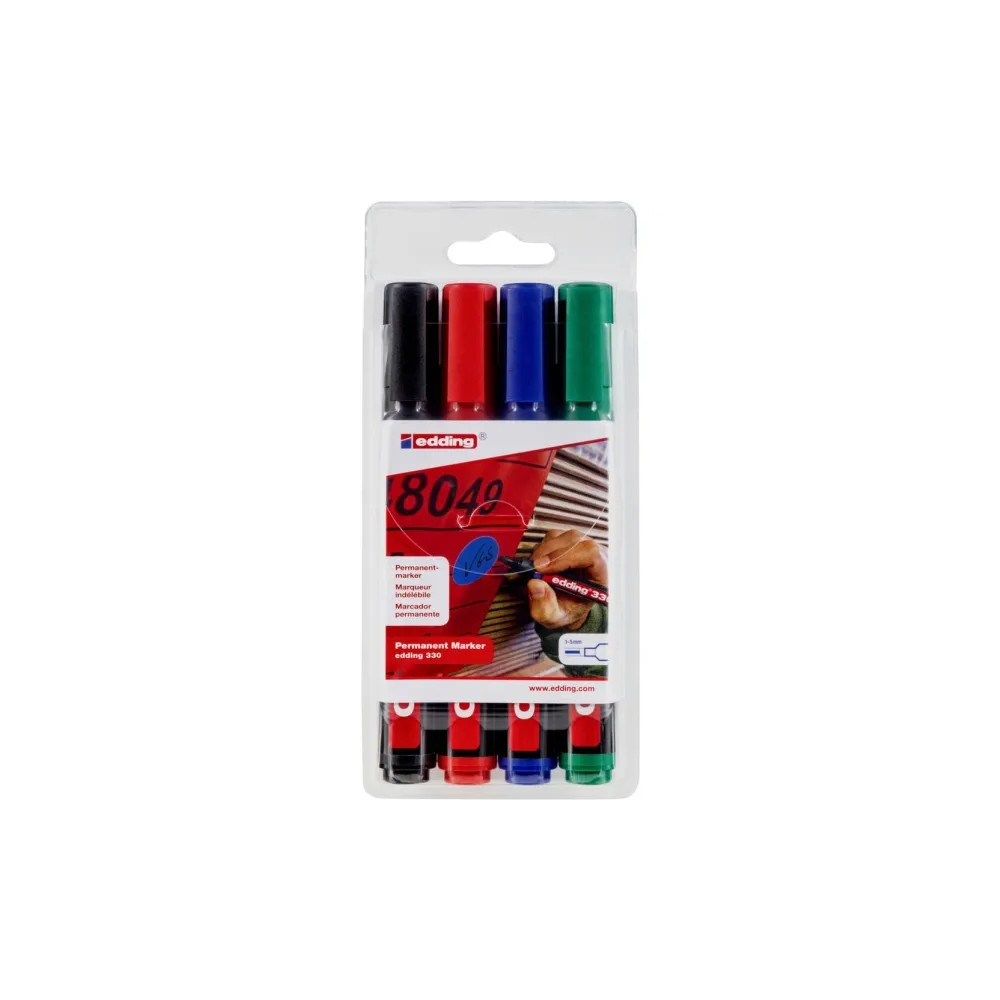 Produktbild för Permanent marker, Edding 330, skrå, 1-5 mm, ass.farver, pakk...