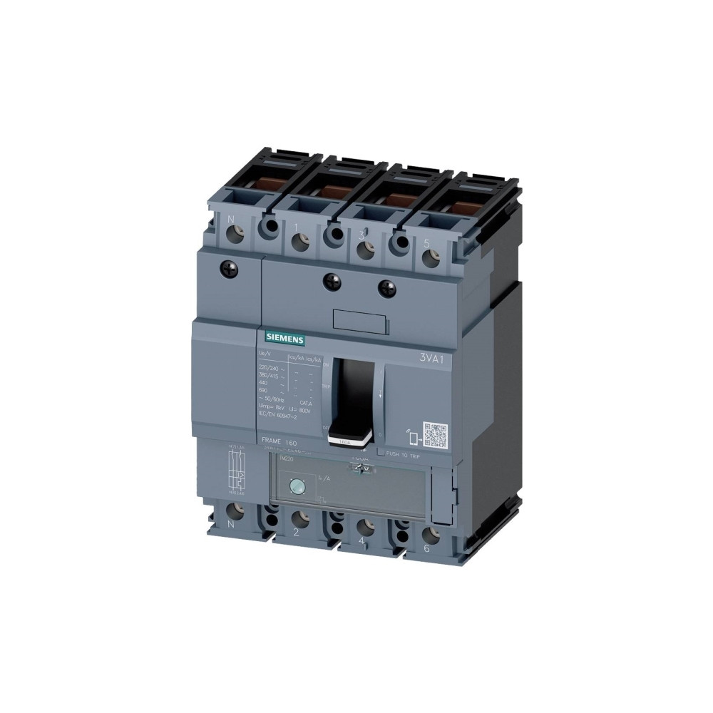 Produktbild för Siemens 3VA1180-3EE46-0AA0 effektbrytare 1 st inställningsom...
