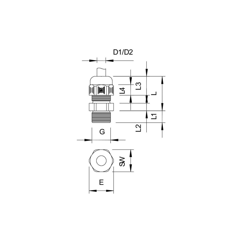 Produktbild för OBO kabelgenomföring Perfect PG36, kabel Ø 18–32 mm, IP68, p...