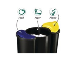 Produktbild för Avfallsbehållare Cep 516 för avfallssortering svart (1x16L +...