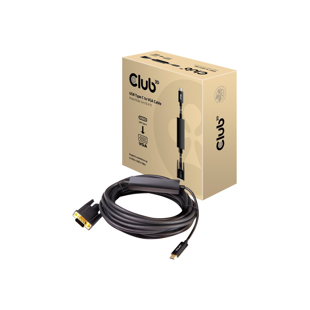 Produktbild för Club 3D adapterkabel - VGA / USB - 5 m