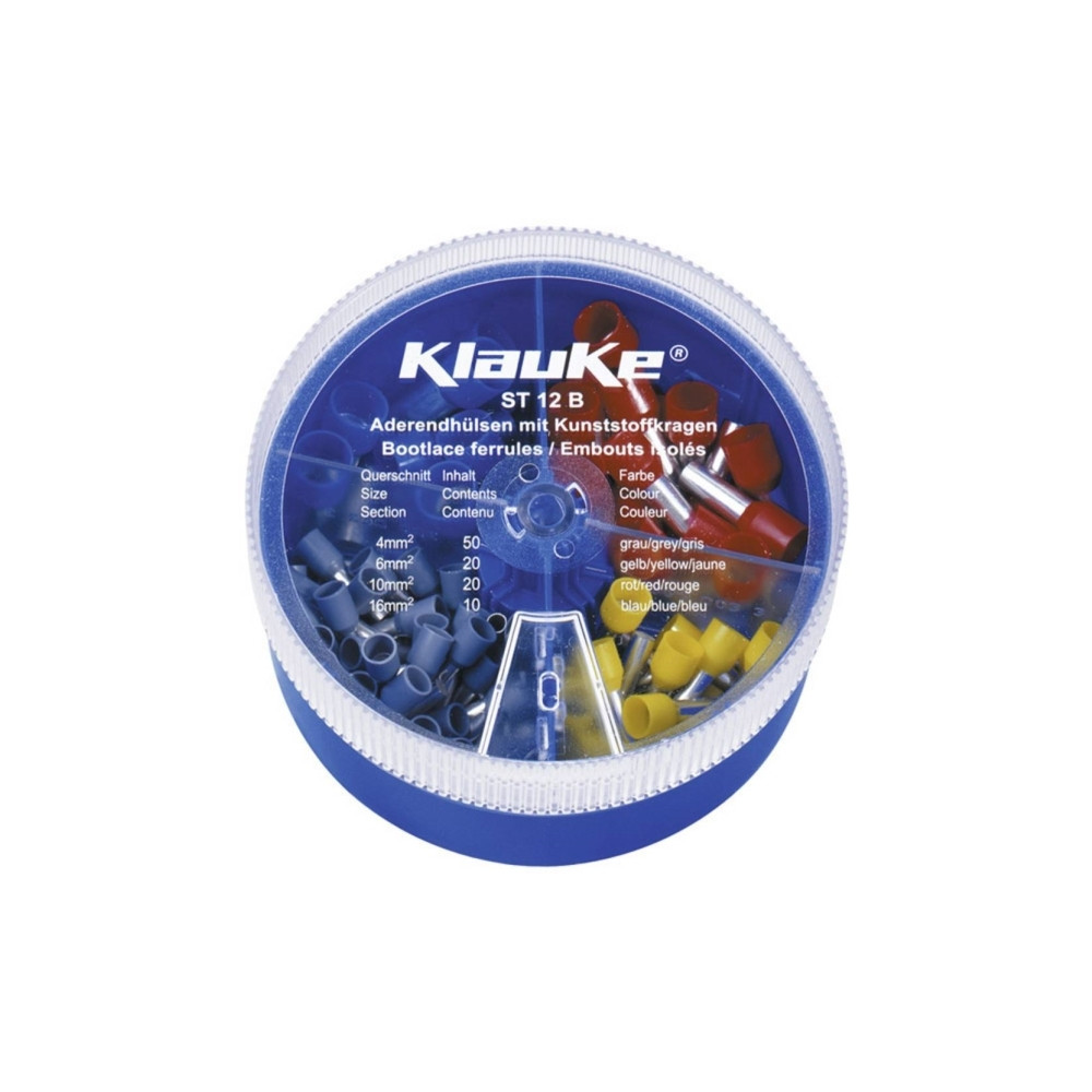 Produktbild för Klauke ST12B kabelskoset 4/6/10/16 mm² delvis isolerad grå/g...