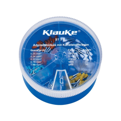 Klauke Klauke ST3B Kabelskor sortiment 0,25 mm² 1 mm² Ljusblå, vit,...