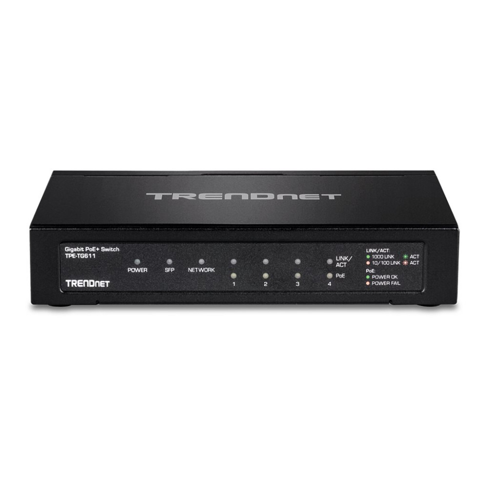 Produktbild för TRENDnet TPE TG611 - switch - 6 portar - TAA-kompatibel