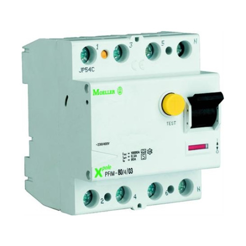 Eaton Jordfelsbrytare (RCD) EATON 80A 300mA, 4P, typ A, 72 mm bred