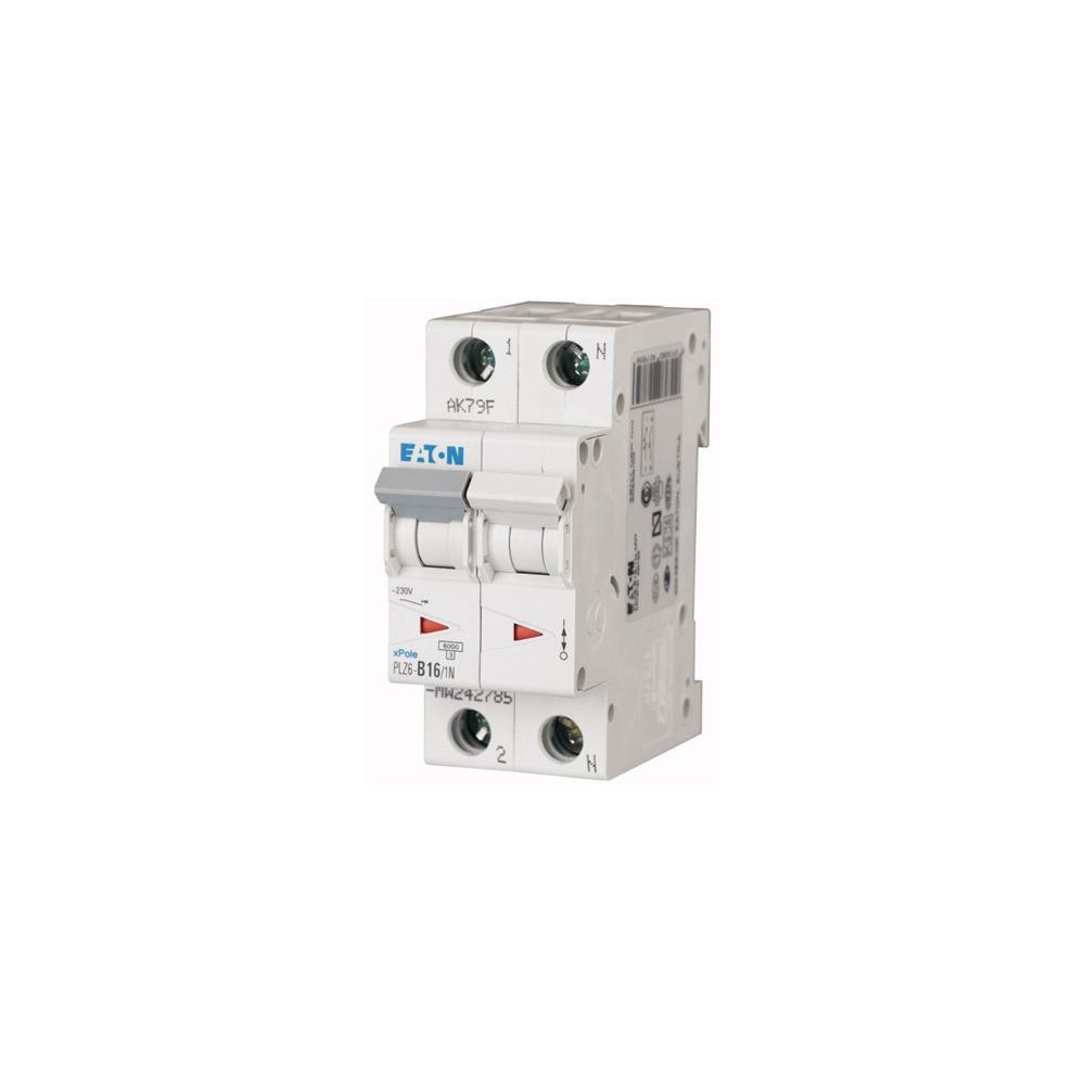 Produktbild för EATON automatsäkring MCB 16A B-karaktäristik 1-pol + nolla 6...