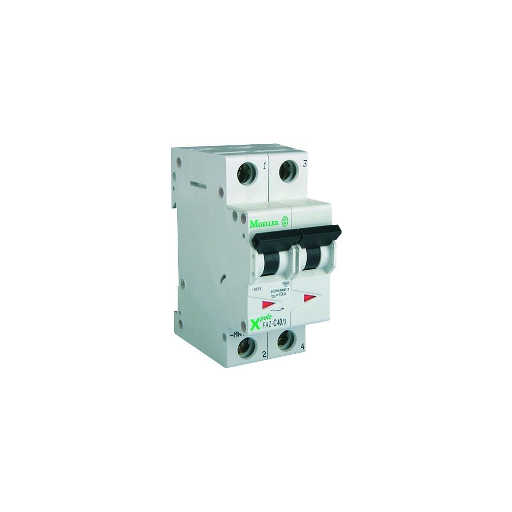 Produktbild för EATON automatsäkring MCB 6A B, 2-polig, 10kA, 230V AC, 36 mm...
