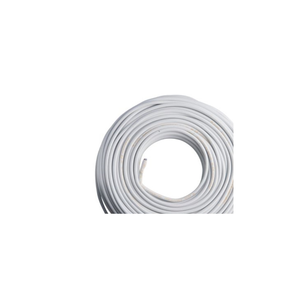 Produktbild för E-line plastkabel 2x0,75 H03VV-F vit rund m/100 m ring i kry...