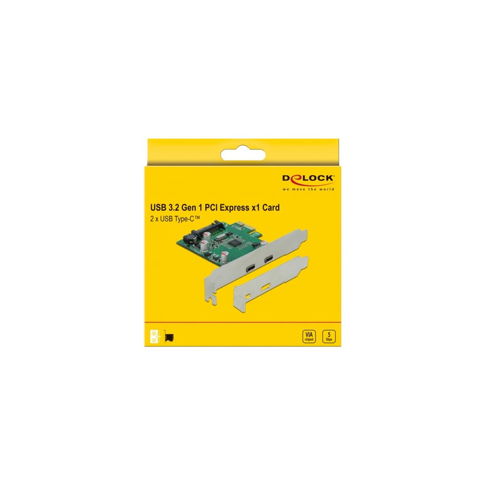 Produktbild för Delock - USB-adapter - PCIe 2.0 - USB-C 3.2 Gen 1 x 2