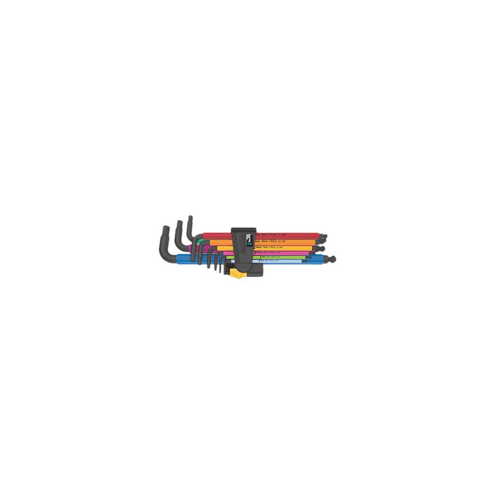 Produktbild för Wera 950/9 Hex-Plus Multicolour Imperial 2 - L-nyckelsats - 9 delar