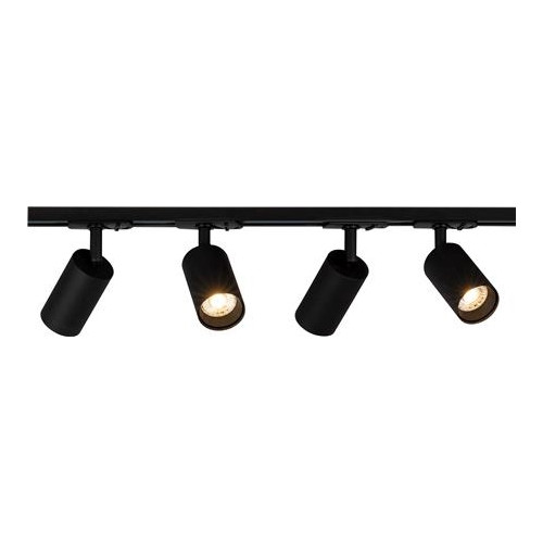 Solar Plus Spotlight Focus Track GU10-set 1-fas svart, tiltbar 90°, rot...