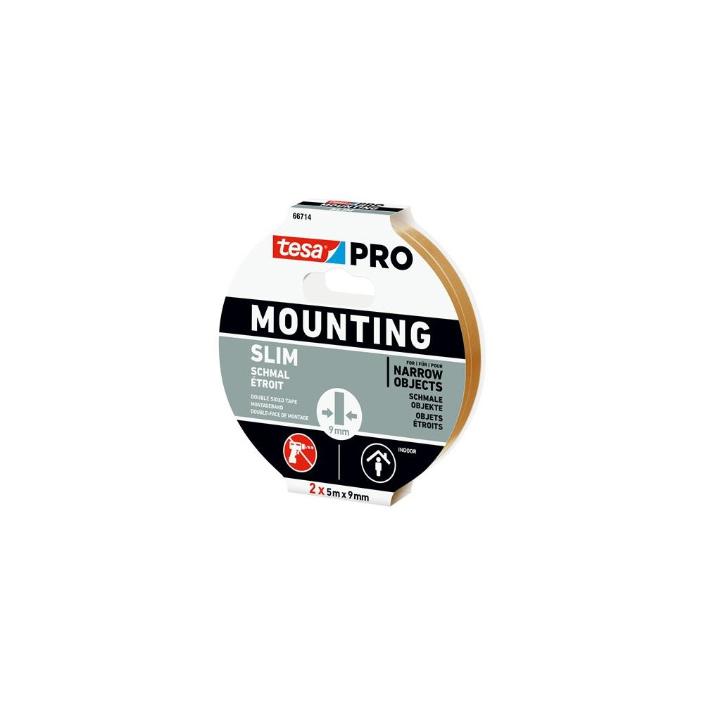 Produktbild för tesa Mounting PRO smalt monteringsband 66714-00000-00 vit (L...