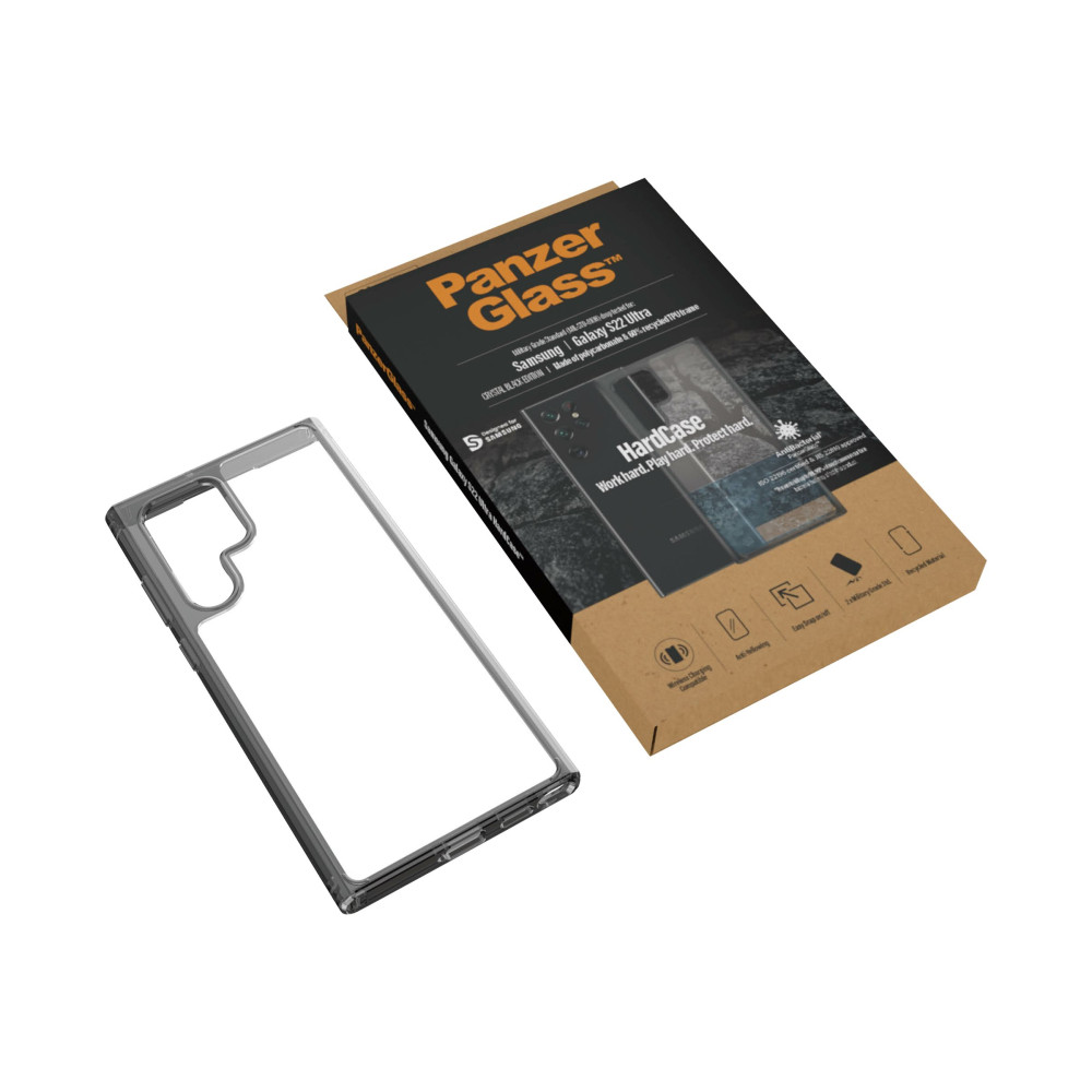 Produktbild för PanzerGlass HardCase Crystal Black Edition - baksidesskydd för mobiltelefon