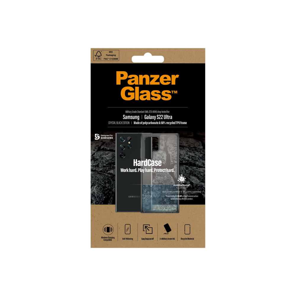 Produktbild för PanzerGlass HardCase Crystal Black Edition - baksidesskydd för mobiltelefon