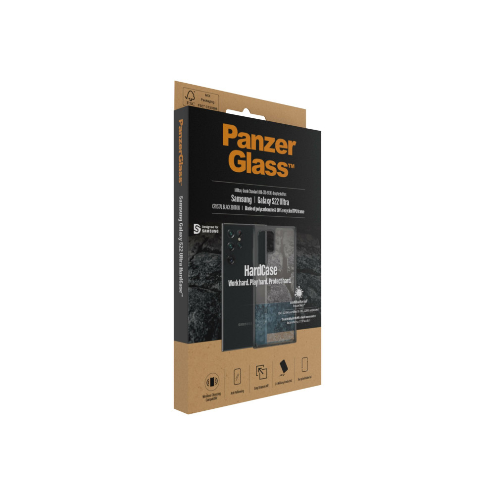 Produktbild för PanzerGlass HardCase Crystal Black Edition - baksidesskydd för mobiltelefon