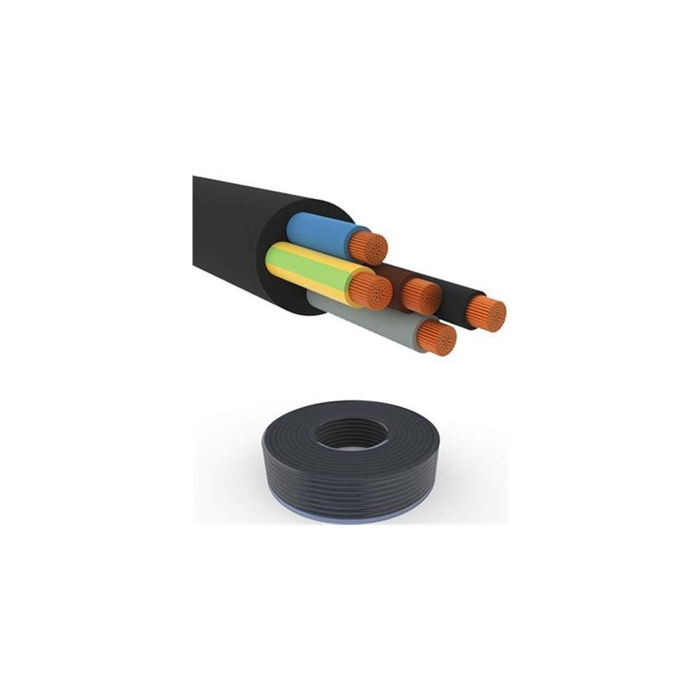 Produktbild för Gummikabel 5G10 mm² H07RN-F svart ring med 15 meter, kabeldi...