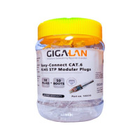 Produktbild för Modulär plugg Easy-Connect RJ45 Cat.6 STP för mjuk/fast leda...